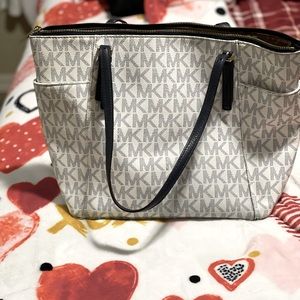 Blue and white Michael Kors purse